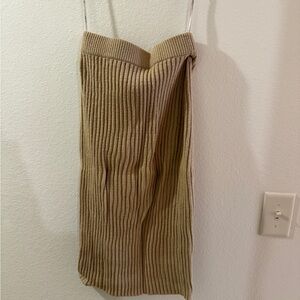 Tan Ribbed Knit Skirt